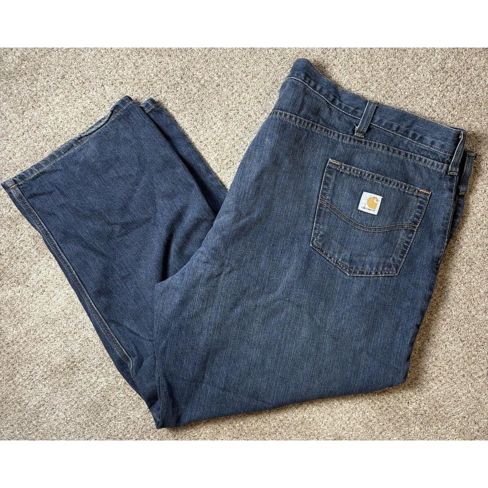 Carhartt Men's Jeans 52x30 Relaxed Fit Denim‎ Blue Cotton Blend